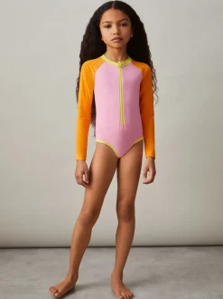 Reiss Maillot de bain Sally à manches longues et motif color-block Outlet