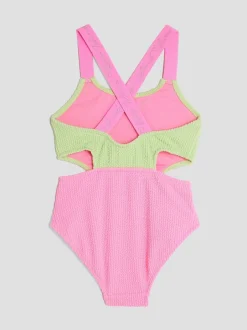 River Island Maillot de bain élastique color block pour fille New