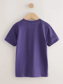 Next - T-shirt imprimé régulier à manches courtes (3-16ans) Manette violette Clearance