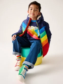 Little Bird by Jools Oliver Manteau matelassé imperméable à chevrons couleur vive Outlet