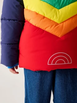 Little Bird by Jools Oliver Manteau matelassé imperméable à chevrons couleur vive Outlet