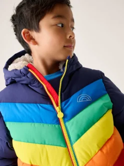 Little Bird by Jools Oliver Manteau matelassé imperméable à chevrons couleur vive Outlet