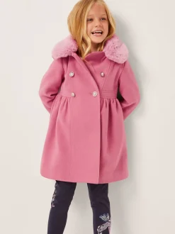 Monsoon Manteau Natalia à double boutonnage à faux col Clearance