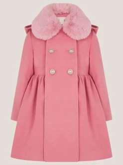 Monsoon Manteau Natalia à double boutonnage à faux col Clearance