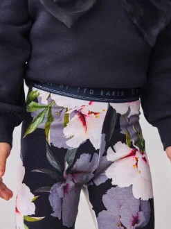 Baker by Ted Baker marine - ensemble 2 pièces sweat à nœud long et leggings fleuris