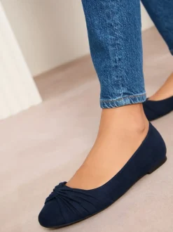 Friends Like These marine - Ballerines plates Twist Detail à bout rond New