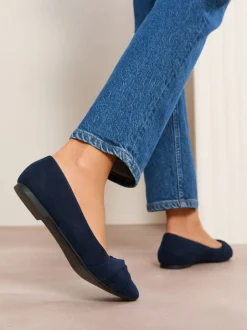 Friends Like These marine - Ballerines plates Twist Detail à bout rond New