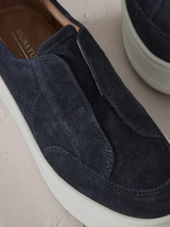 Next marine - Baskets Signature à plateforme compensée épaisse en cuir Discount