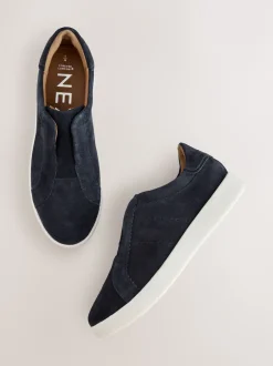 Next marine - Baskets Signature sans lacets en cuir haut de gamme