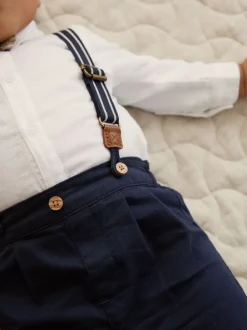 Next marine - Bébé Chemises Pantalons et Bretelles 4 Pieces (0mois-2ans) Clearance