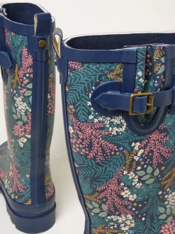 Fat Face marine - Bottes de pluie imprimées en caoutchouc FatFace Sale