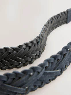 Next marine - Ceinture en cuir tressé à la main Discount