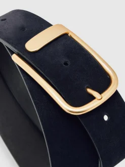 Reiss marine - Ceinture en cuir avec boucle à demi-passant Iyla Online