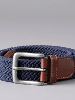 Lakeland Leather marine - Ceinture tressée en cuir Gristhwaite Lakeland Online