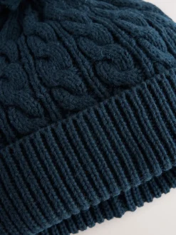Next - Chapeau en maille bébé avec pompon (0mois-2ans) marine Sale