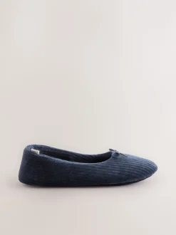 Next marine - Chaussons ballerines en velours Discount