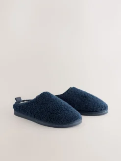 Next marine - Chaussons en imitation peau de mouton style mule