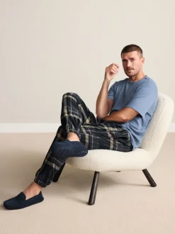 Next marine - Chaussons mocassins Signature en daim avec bordure en tissu Online