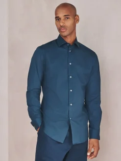 Next marine - Chemise habillée à manches longues en coton extensible