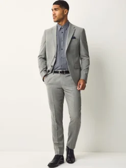 Next - Chemise élégante en coton riche texturée marine Clearance