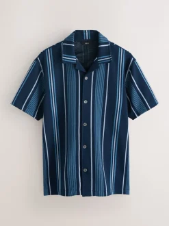 Next marine - Chemise rayée en jersey Manches courtes Sale