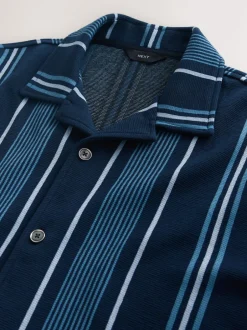 Next marine - Chemise rayée en jersey Manches courtes Sale