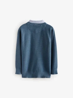 Next marine - Chemises Vichy et Col rond  100% Cotton Pull (3-16yrs)