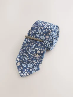 Next marine - Cravate à imprimé floral Best