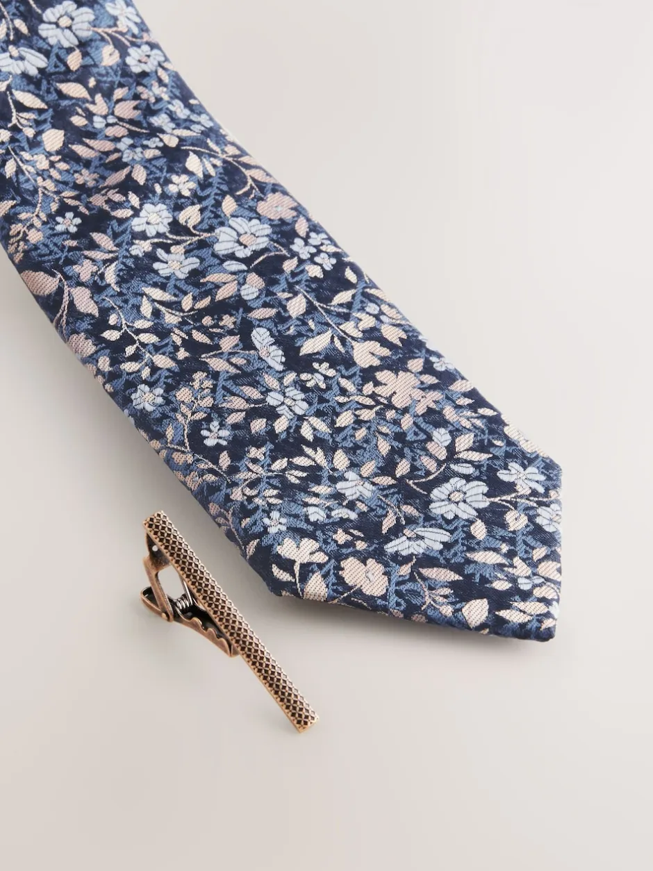 Next marine - Cravate à imprimé floral Best