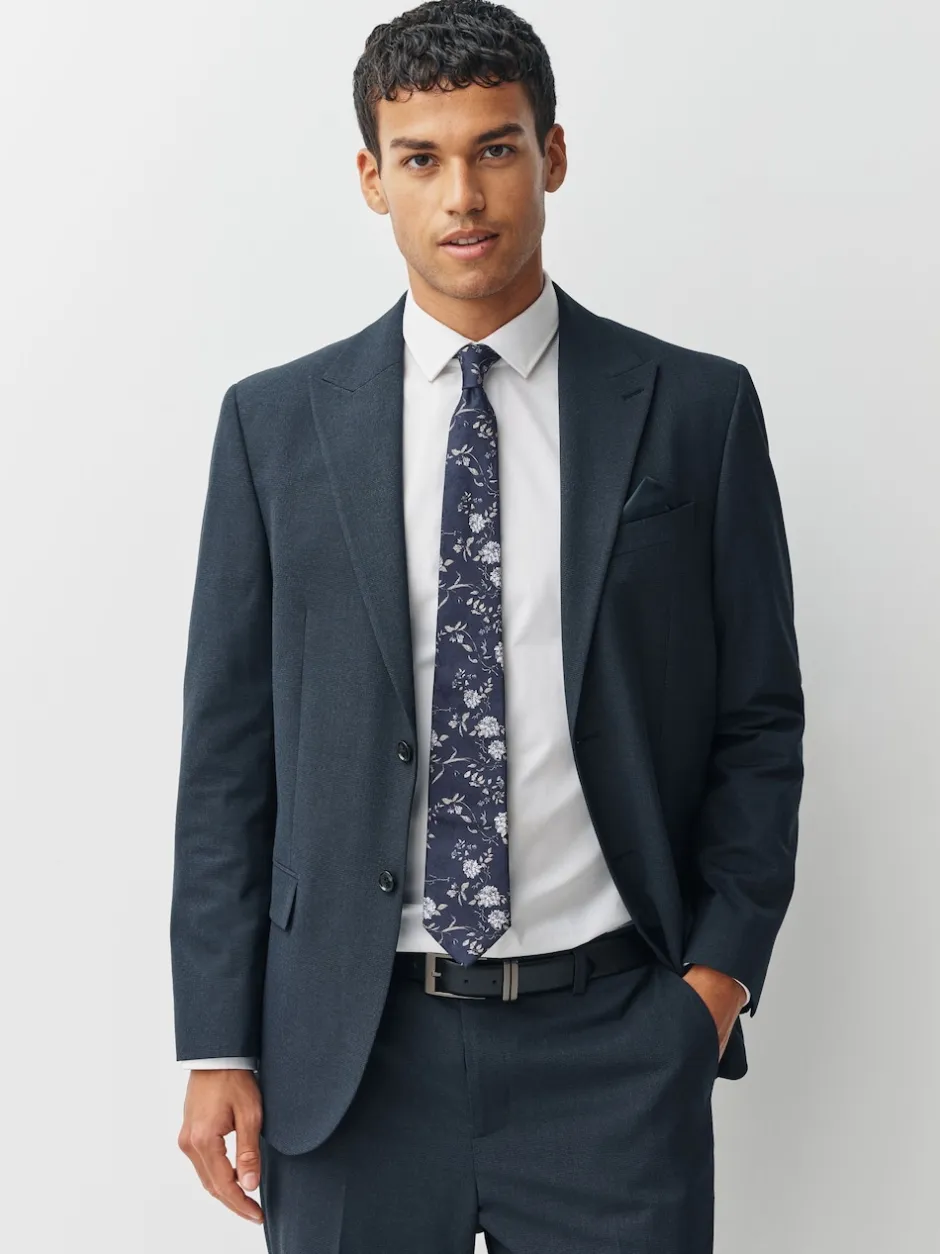 Next marine - Cravate en soie italienne à imprimé fleuri Outlet