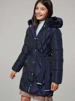 Lipsy marine - Doudoune Résistant à la douche Ceinturé métallisée de poids moyen (5-16ans)