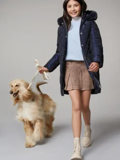 Lipsy marine - Doudoune Résistant à la douche Ceinturé métallisée de poids moyen (5-16ans)