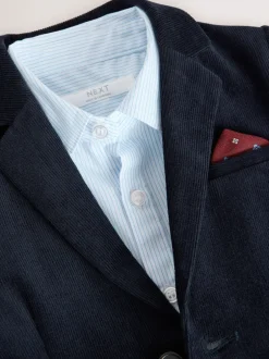 Next marine - Ensemble Blazer Chemise et Pantalons en velours côtelé (3mois-9ans) Outlet