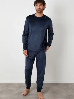 Threadbare marine - Ensemble de vêtements de détente en velours Soft Touch de Discount