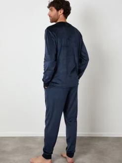 Threadbare marine - Ensemble de vêtements de détente en velours Soft Touch de Discount