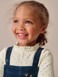 Next marine - Ensemble salopette en velours côtelé lapin et collants (3mois-7ans) Best