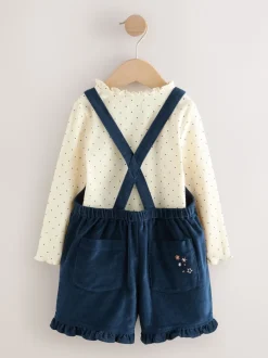 Next marine - Ensemble salopette en velours côtelé lapin et collants (3mois-7ans) Best