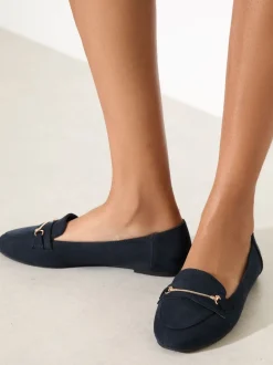 Friends Like These marine - Mocassins élégants en faux daim à mors Chaussures plates Outlet