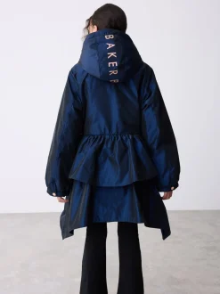 Baker by Ted Baker marine - Imperméable à volants et nœud résistant à la douche