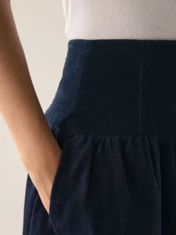 Next marine - Jupe mi-longue en velours côtelé à taille basse Clearance