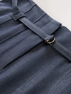 Next marine - Kilt mi-long en denim ceinturé Clearance