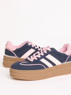 Lipsy marine - Baskets de sport à plateforme épaisse en faux suède Sale