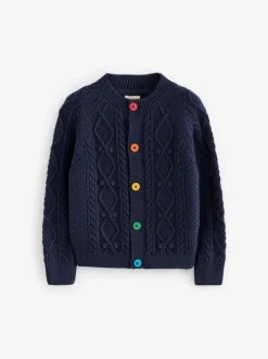 Little Bird by Jools Oliver marine - Cardigan en Coton Torsade Clearance