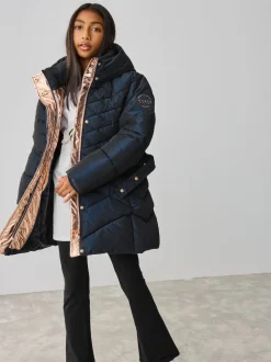 Baker by Ted Baker marine - Manteau Ceinturé , mi-lourd, matelassé et Résistant à la douche Outlet