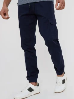 Threadbare marine - Pantalon cargo style jogger en coton stretch Sale