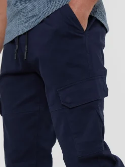 Threadbare marine - Pantalon cargo style jogger en coton stretch Sale
