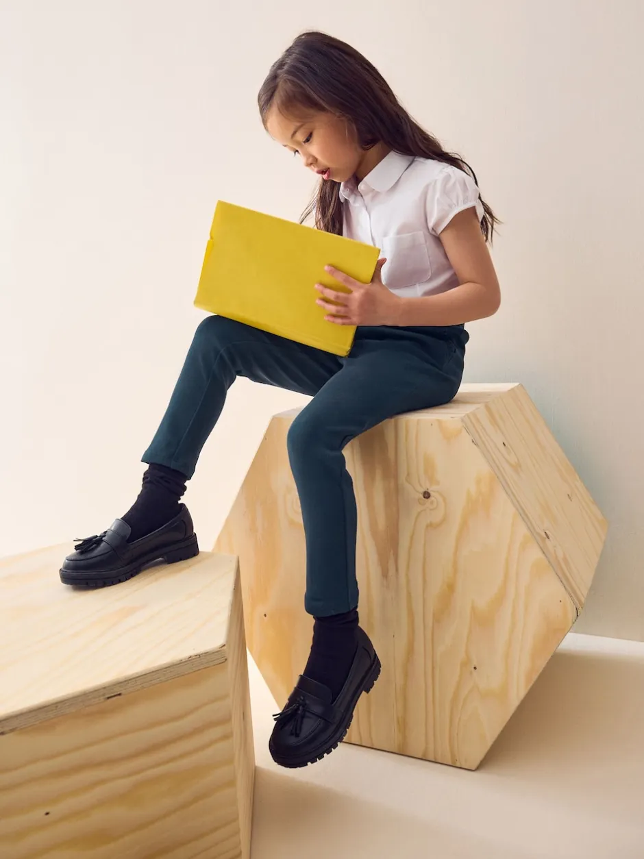 Next marine - Pantalon d’école extensible riche en coton à enfiler (3-16ans)