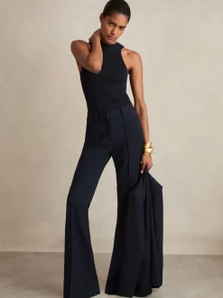 Reiss marine - Pantalon de costume Gabi évasé