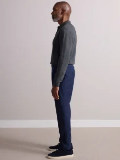 Next marine - Pantalon élégant riche en laine texturé avec pattes d'ajustement sur les côtés Sale