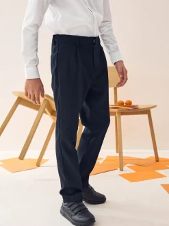 Next marine - Pantalon scolaire à plis (3-17ans) Outlet